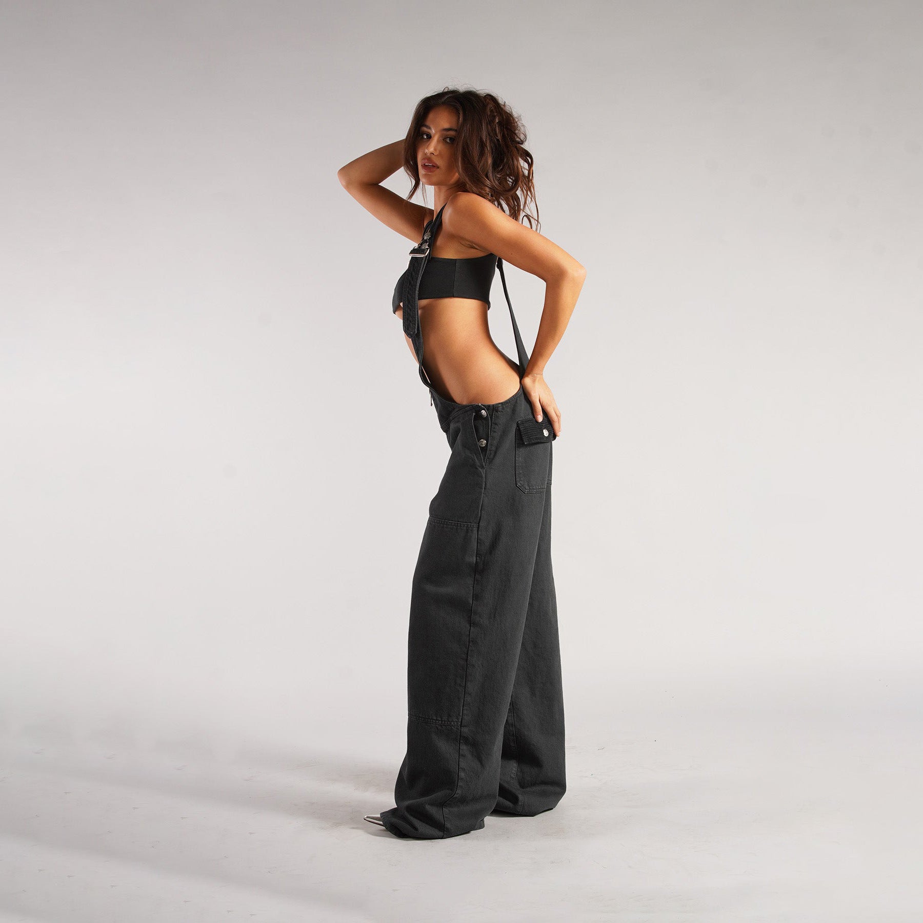 Y2K Denim Overalls with Pockets - Women's Loose-Fit Suspender Jumpsuit for Streetwear