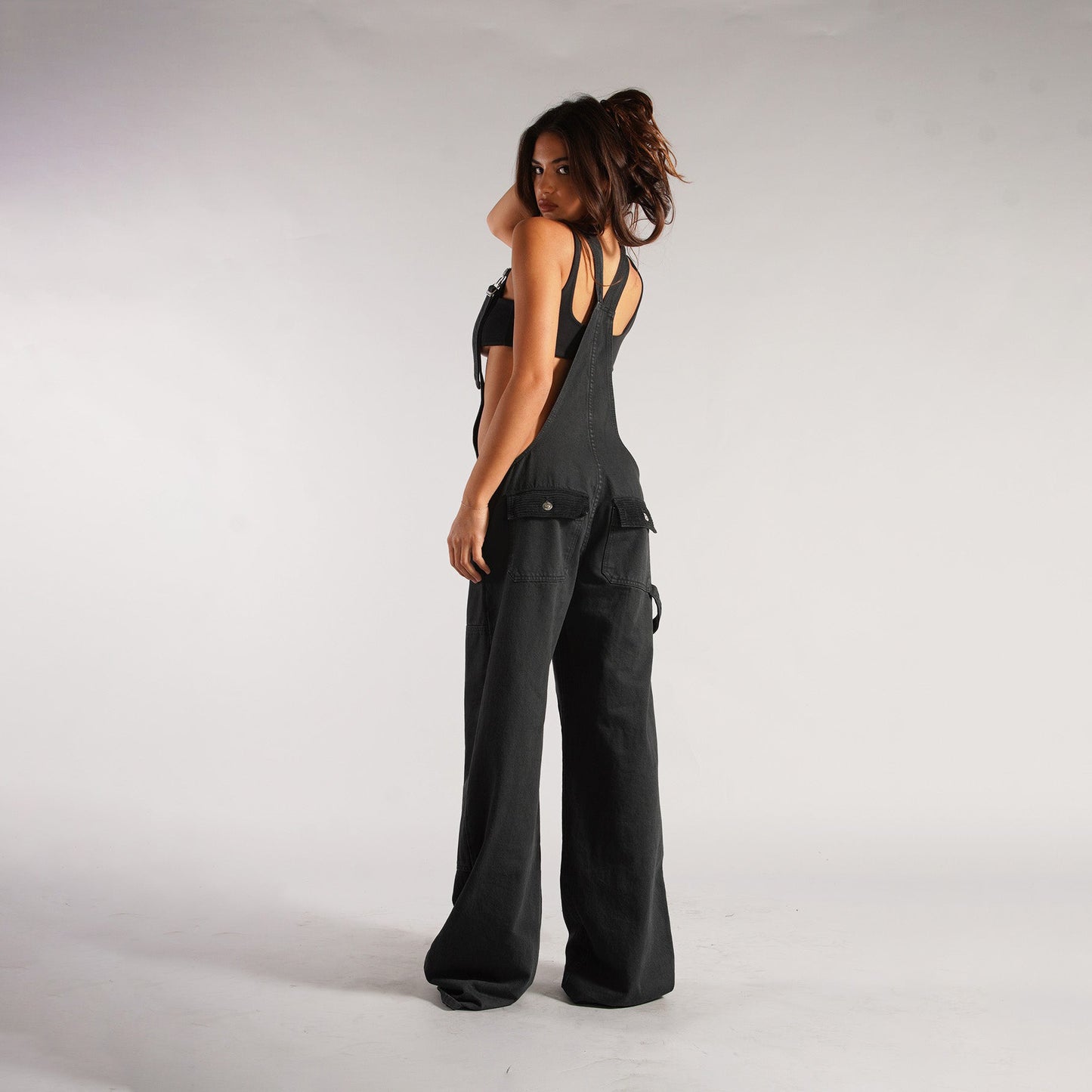 Y2K Denim Overalls with Pockets - Women's Loose-Fit Suspender Jumpsuit for Streetwear